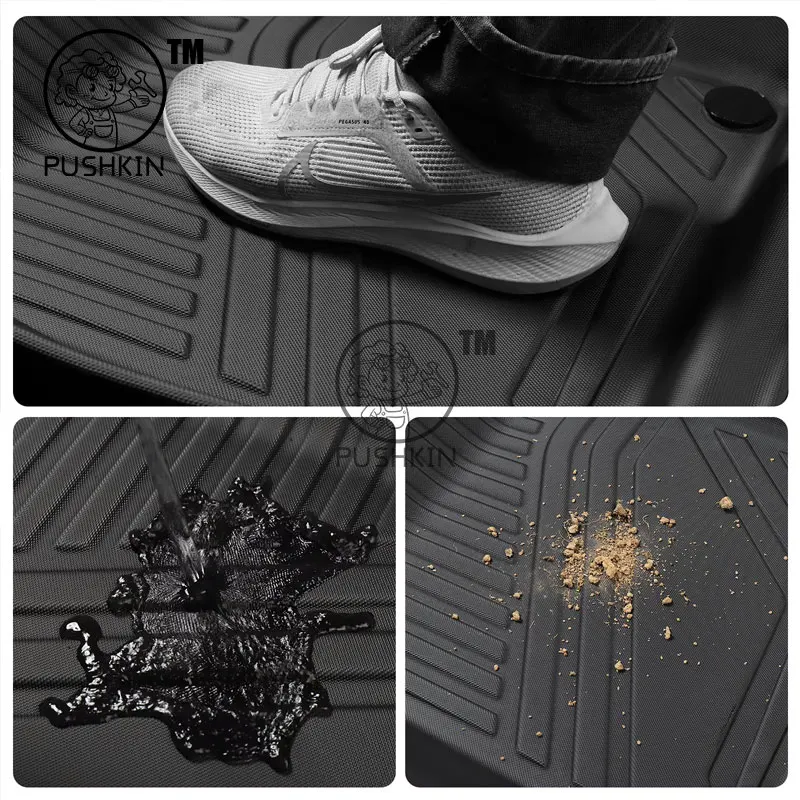 For Lynk & Co 02 2025 2026 Car Floor Mats Cargo Liner Trunk Pad TPE 3D Foot Mat TRUNK MAT Waterproof Odorless Tray Set BLACK