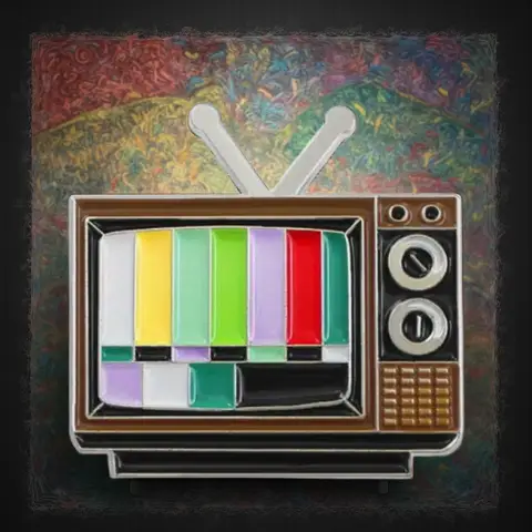 Vintage TV Pin No Signal In 80s Lapel Pin Brooch Creative Colorful Rainbow Badge Brooch for Student Friend Gift Accessories