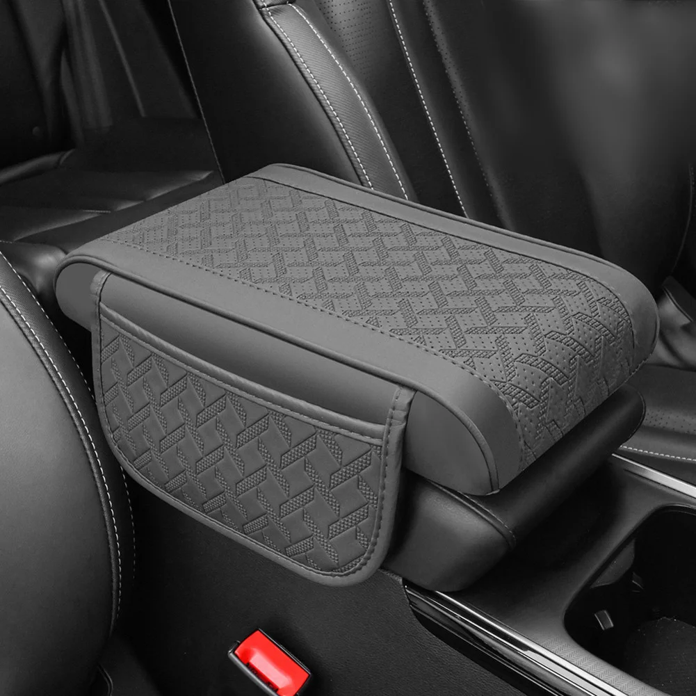 For Daily Commuting Gray Car Armrest Mat Scratch Protection Stain Resistant Easy Installation Lightweight Flexible