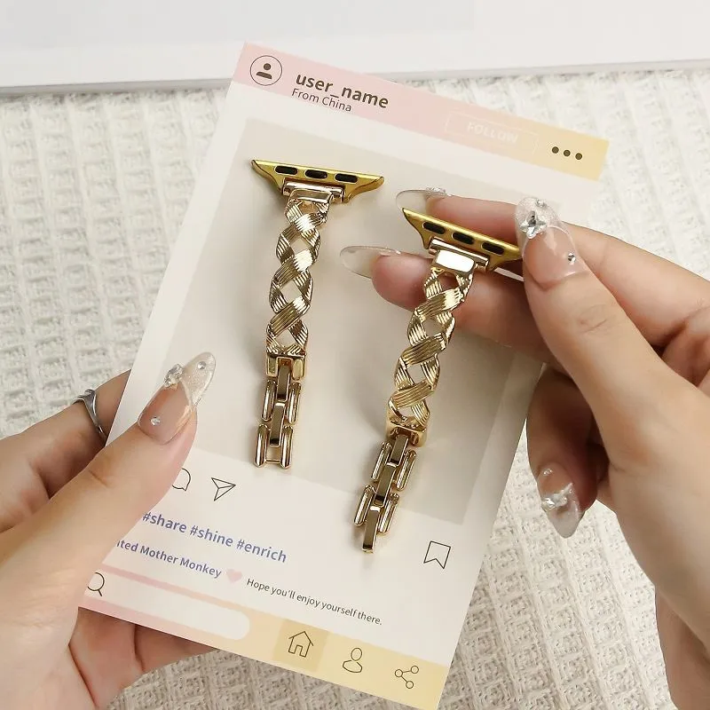 Correa de pulsera de Metal de acero inoxidable para Apple Watch 41mm 42mm 44mm 45mm 46mm 49mm iWatch Series 11 10 9 8 7 6 5 SE Ultra