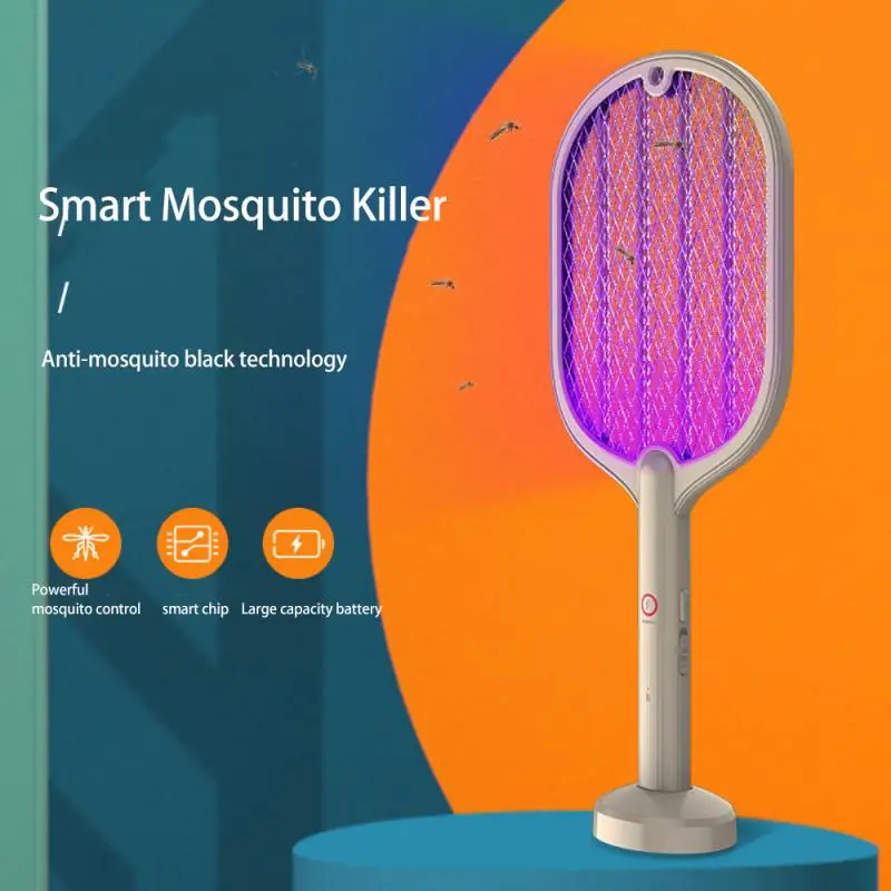 

3 In 1 Electric Racket Swatter Zapper USB Rechargeable Summer Mosquito Swatter Kill Fly Bug Zapper Killer