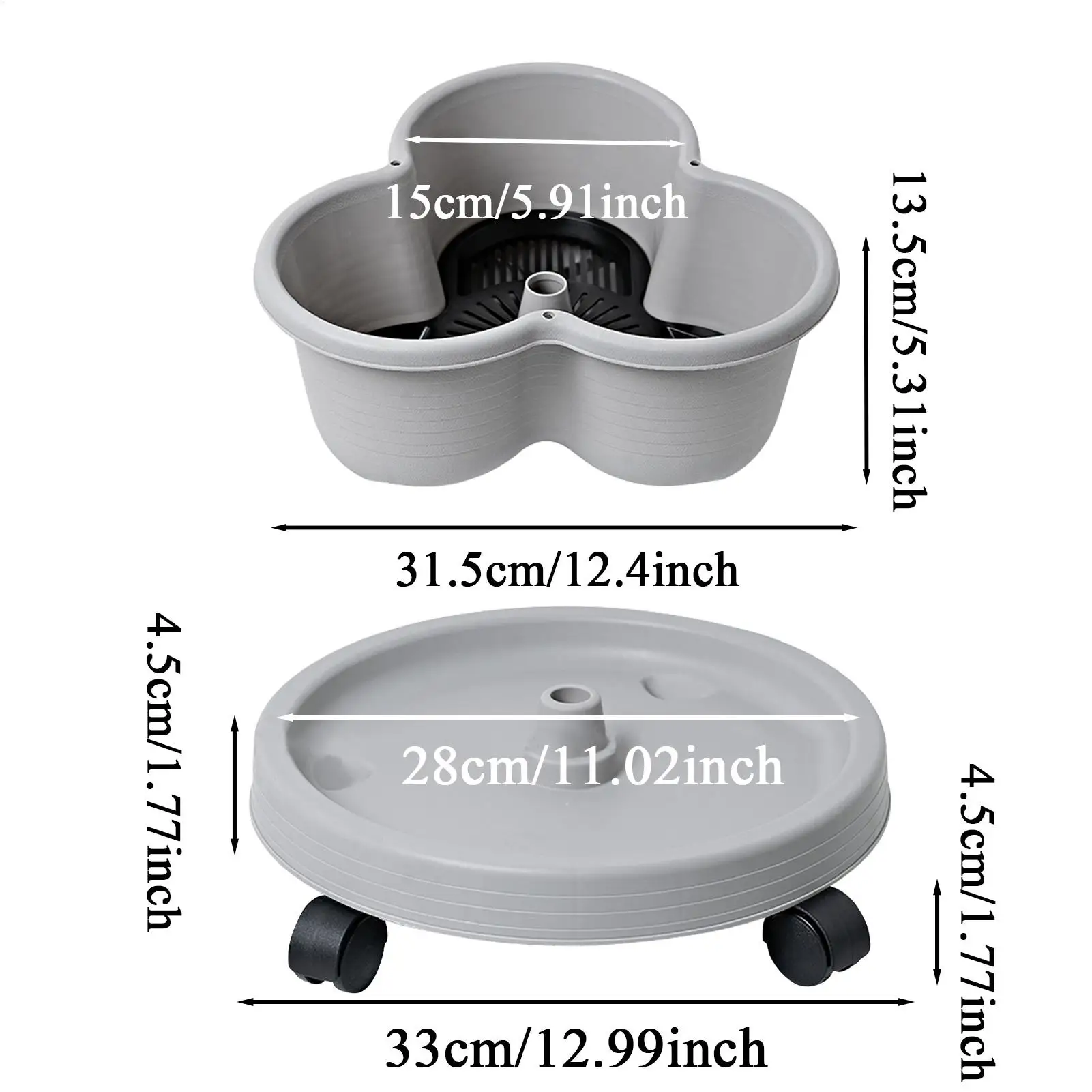 Vertical Planter Tower Tiered Planter Outdoor Stacking Flowerpot Container With Removable Wheels & Tool Kit Flower Pots Plant
