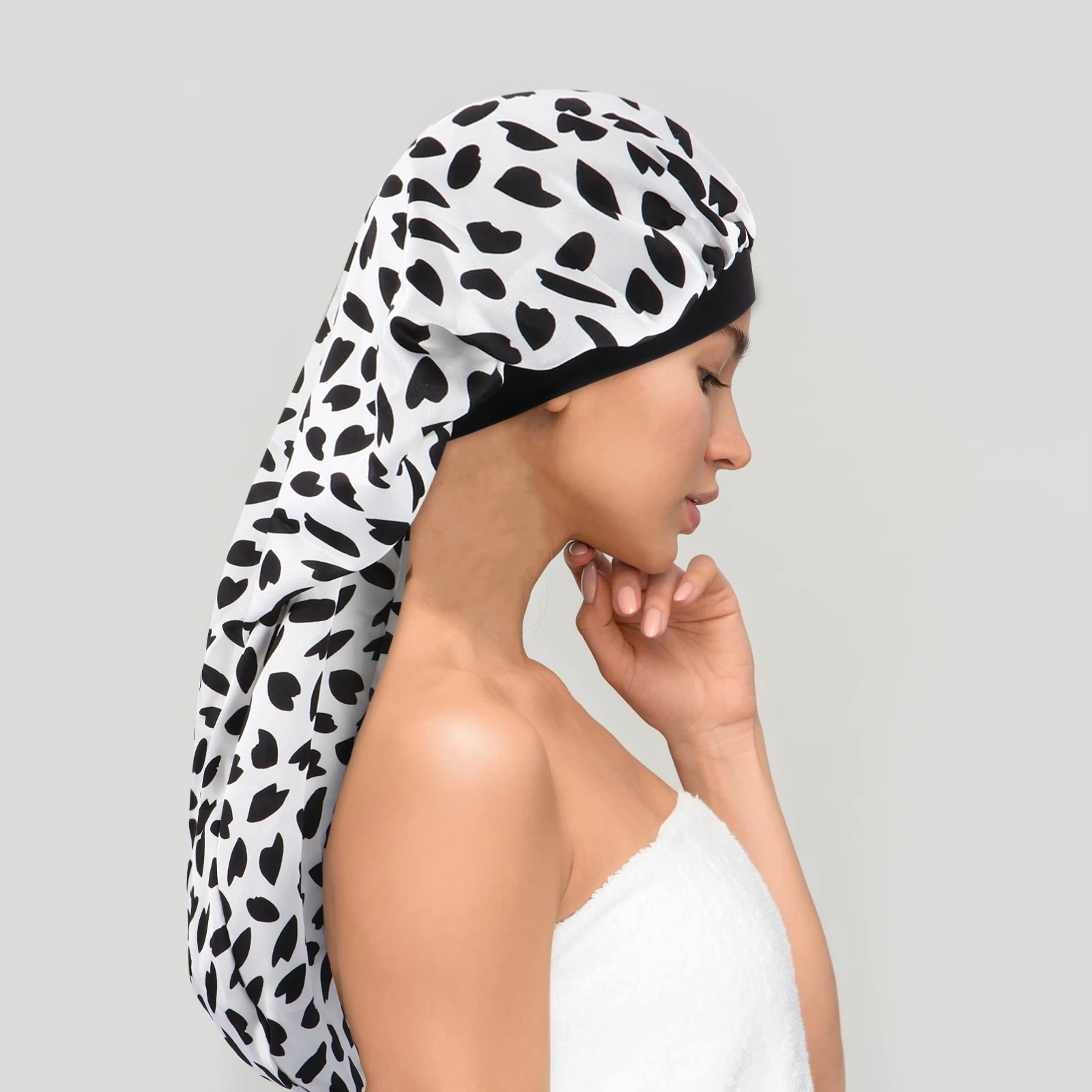 

Satin Sleeping for Women Long Hair Protection No Slip Wide High Elasticity Hat Brim Bonnet Easy Clean Practical Use