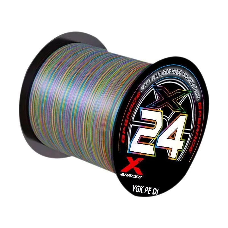 

300M 500M Super Strong 24 Strands Braided Long Casting PE Line High Tensile Anti Bite Lure Line For Catfish Snakehead Fish Line