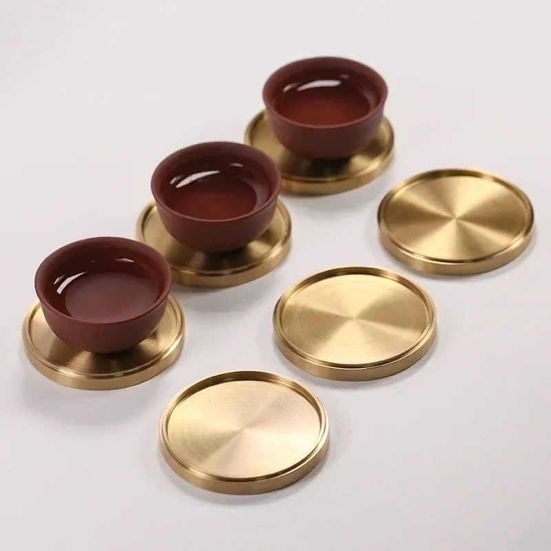 Brass Coaster Copper Cup Coasters Home Decor Drink Coaster for Bar Home Kitchen Coffee Tables Centerpieces Decorations