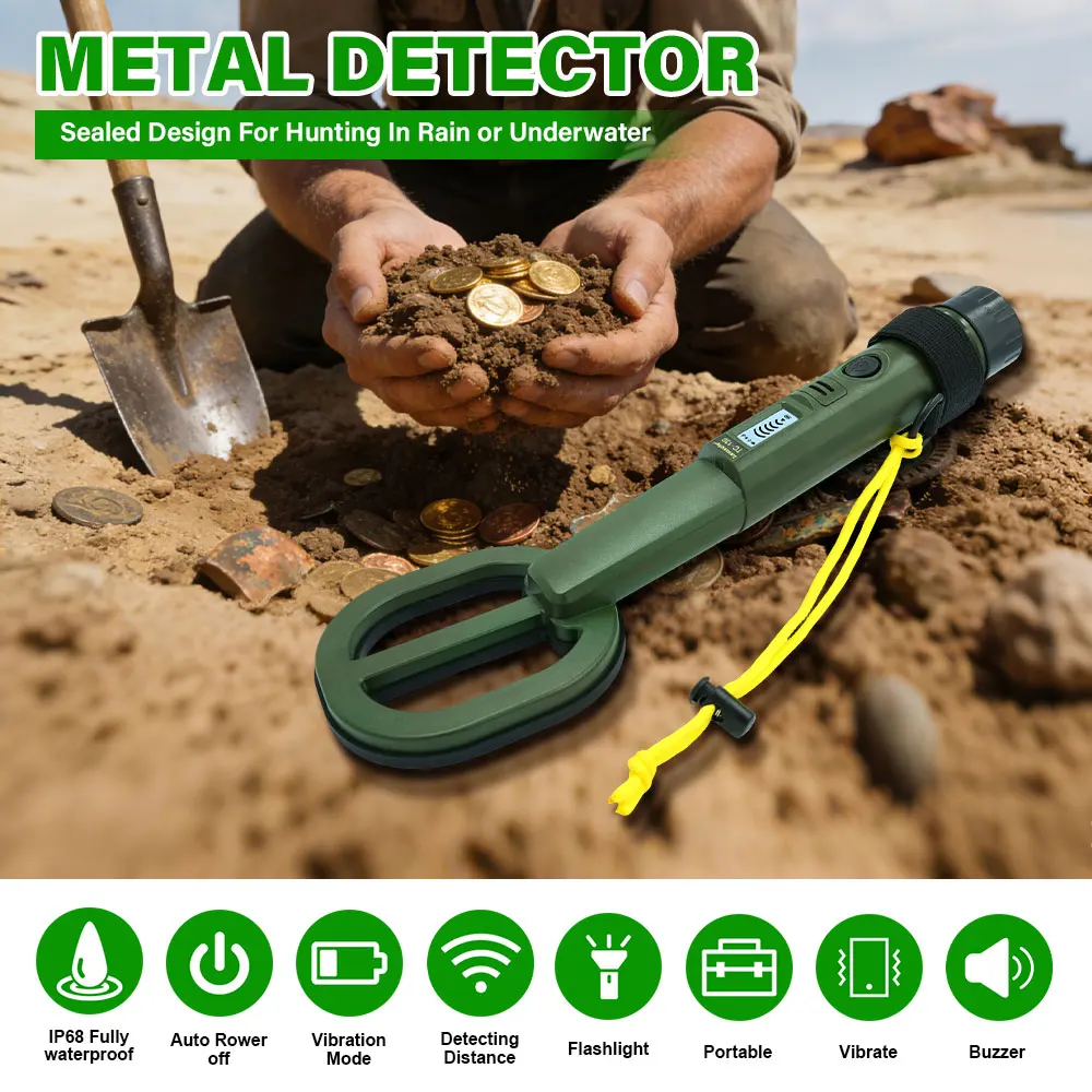 Treasure New TC-130 Handheld Diving Metal Detector Pinpointer Pointer Probe Waterproof Metal Pinpointing 4.6 Inch Search Coil