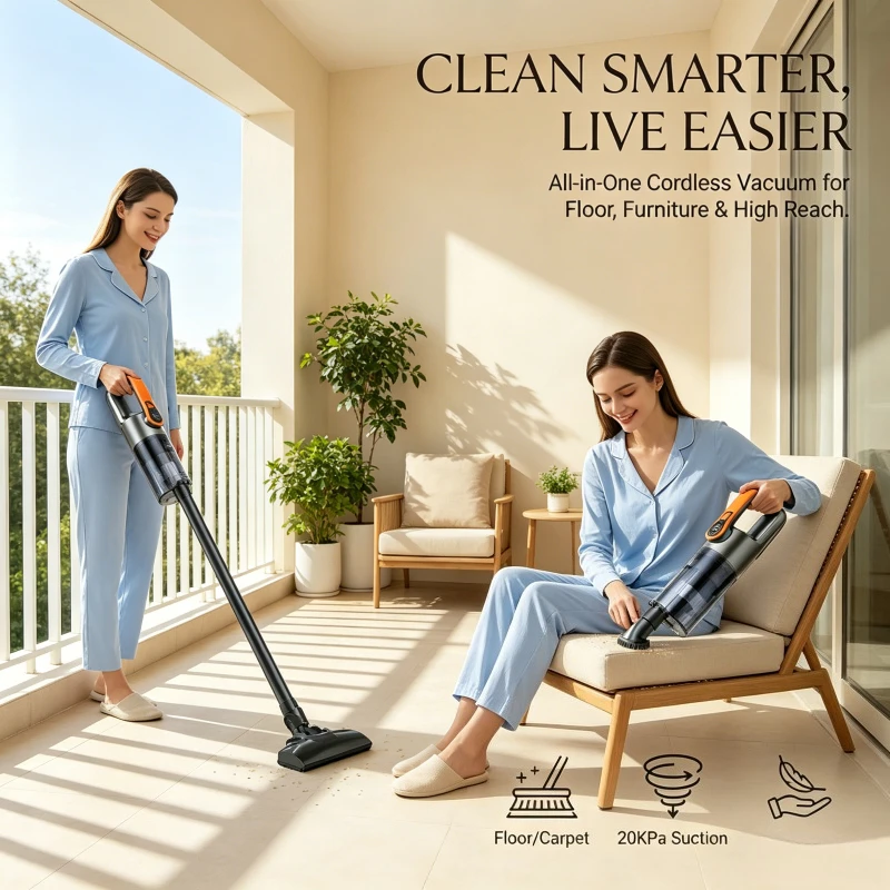 Multifunction Wireless Handheld Car Vacuum Cordless Handheld LED Lighting Chargeable Auto Vacuum for Home & Car Mini Cleaner