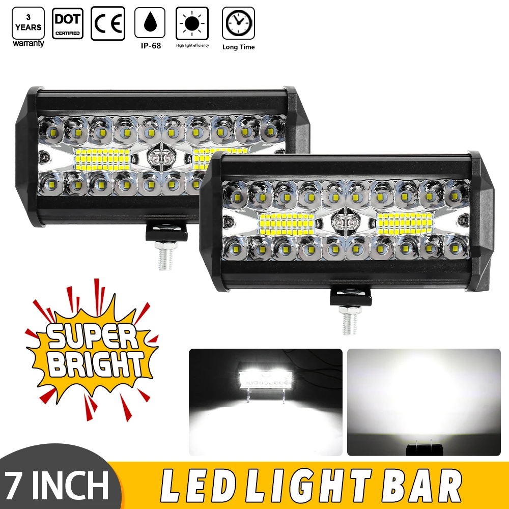 Led Light Bar Offroad Fog Light Driving&Work Light Bar Spot Flood Beam Combo for UTV ATV Truck Boat