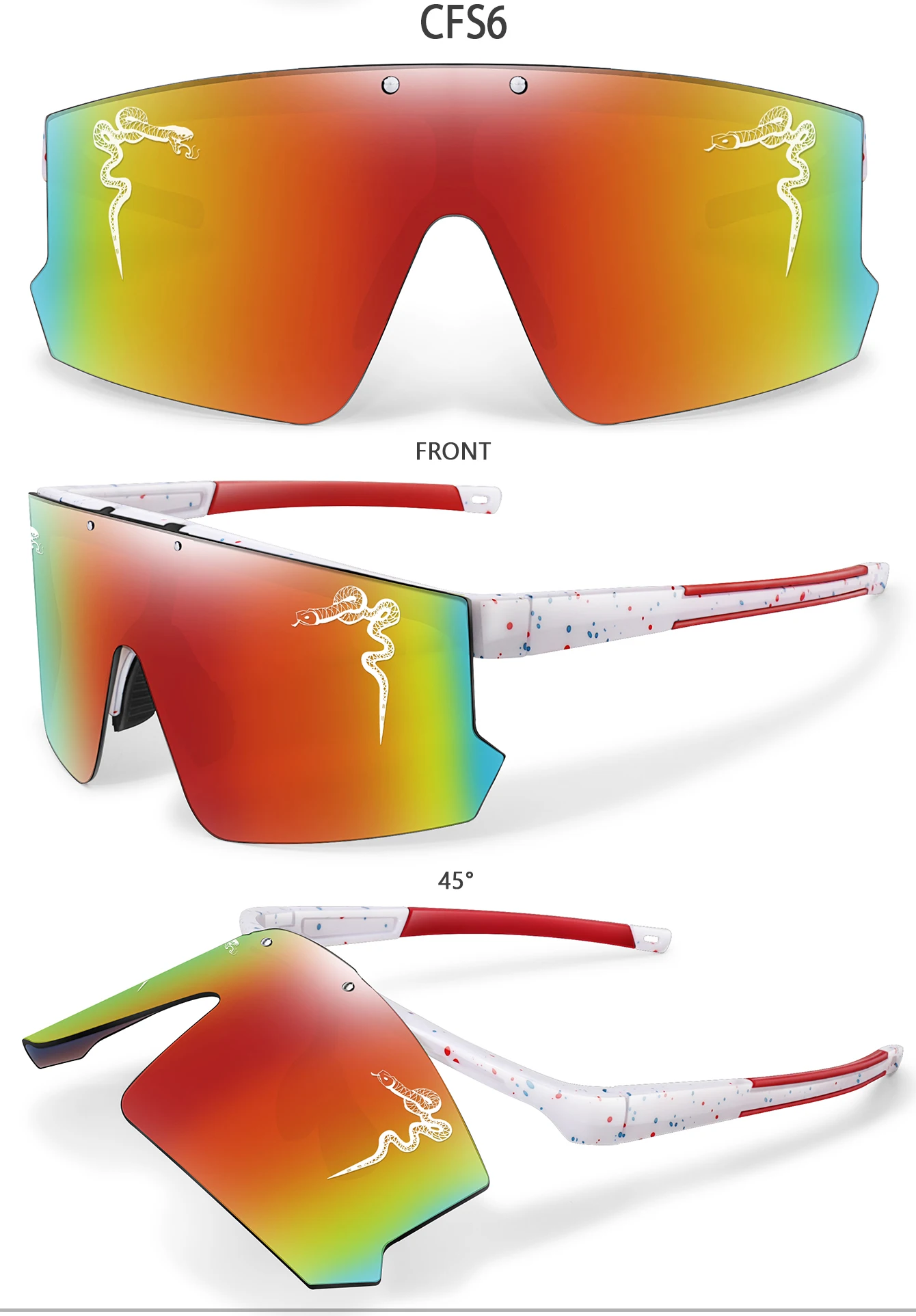 Modische Sonnenbrillen Winddichte Sport-Flip-On-Brillen UV400 MTB-Brillen für Outdoor-Radfahren Laufen Unisex Party-Sonnenbrillen – Detail 7