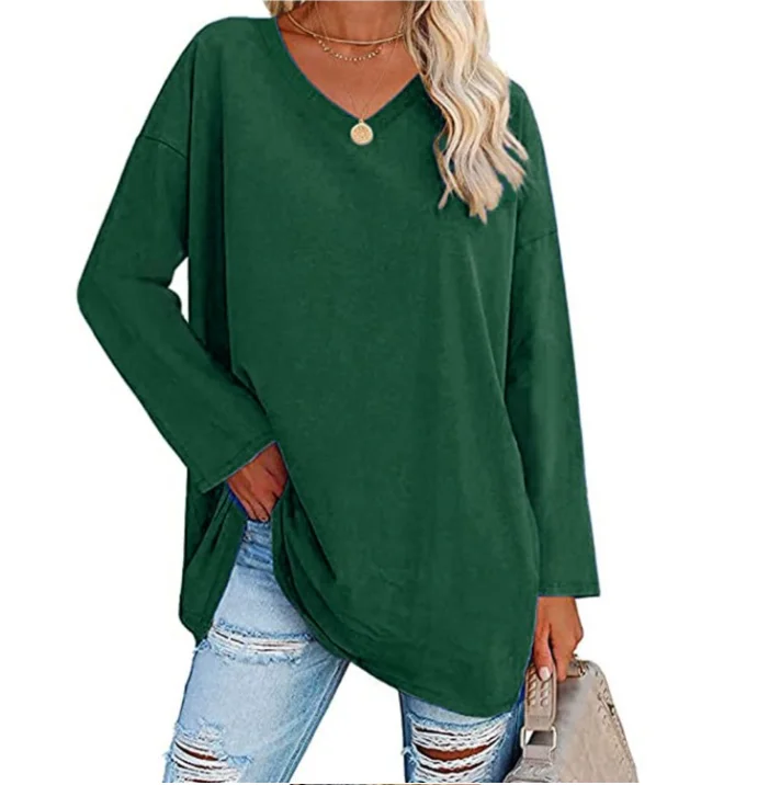 Frauen Langarm T-Shirt Frühling Herbst solide Slim Fit Freizeit hemden weibliche Pullover Basic T-Shirt y2k Kleidung Streetwear Crop Tops – Detail 6
