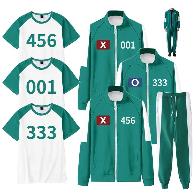 FC6Calamari Game Uniform Player Number 001 230 333 456 Party Clothes Adult Player Costume for Men Women@FC8！