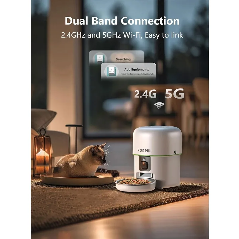 【2026】1080P HD Camera Automatic Cat Feeder With 5GWiFi Tuya Pet Cat Smart Food Kibble Dispenser Auto Feeder For Cats Dog Accesso
