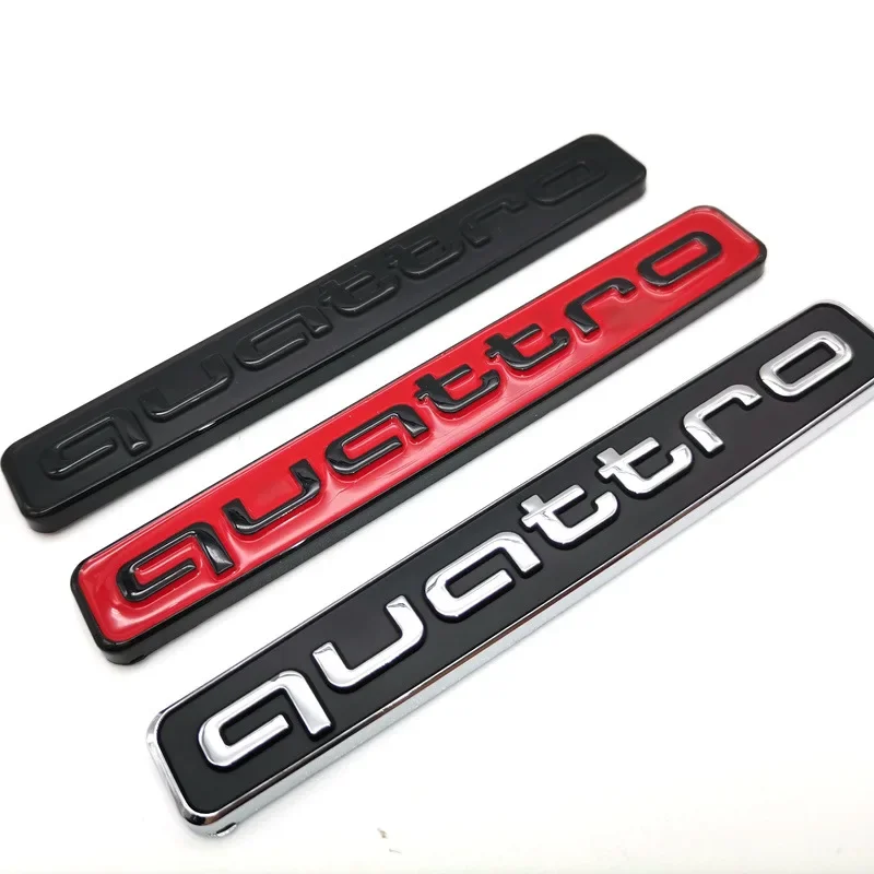 1Pcs ABS Car Trunk Sticker For Audi Quattro Emblem A5 A4 B6 B5 B8 8R A6 C6 Q3 A3 8L 8Y Q7 Four-Wheel Drive Modified Accessories