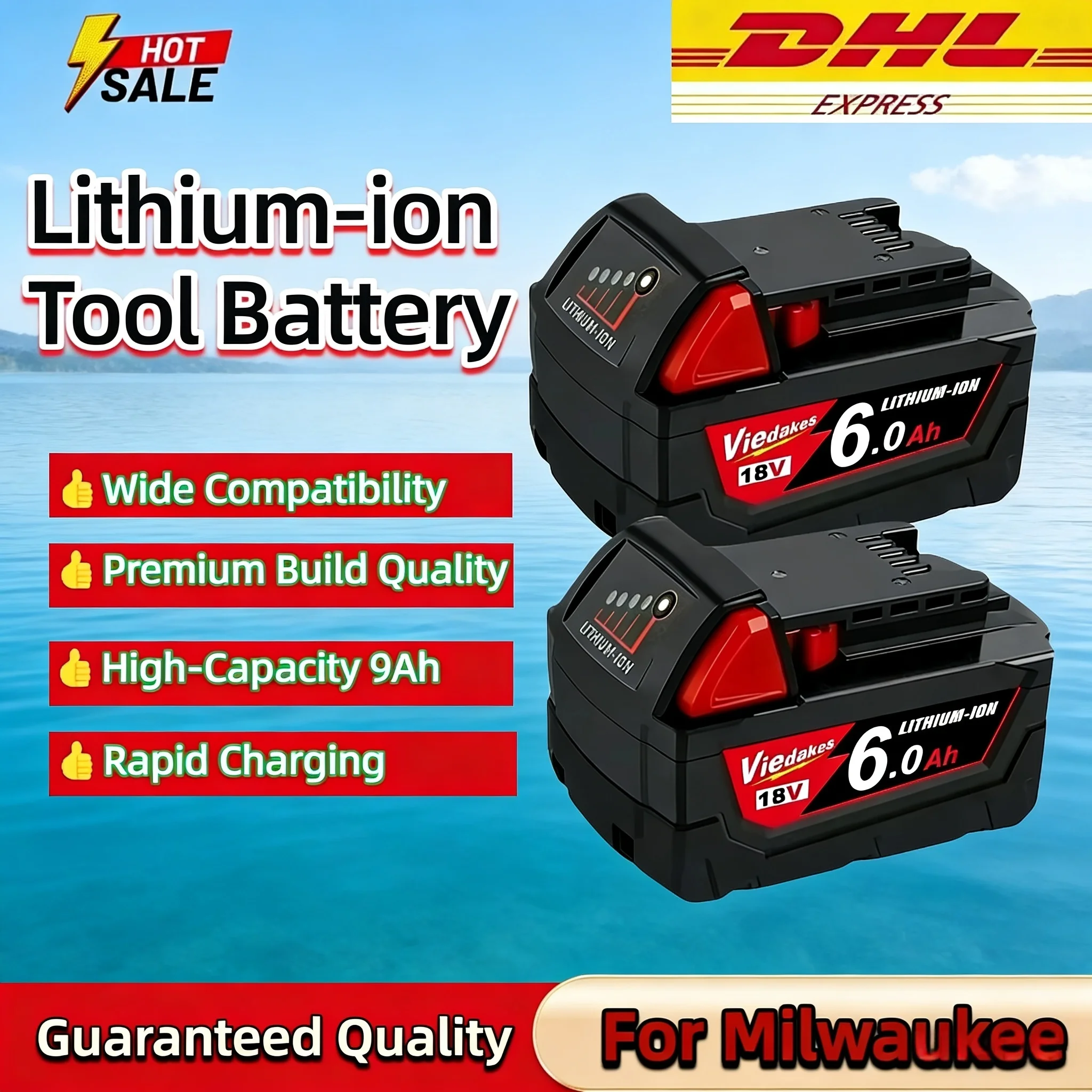 

2026 for Milwaukee 18V battery high energy battery 12AH , for milwaukee M12-18FC charger 48-11-1815