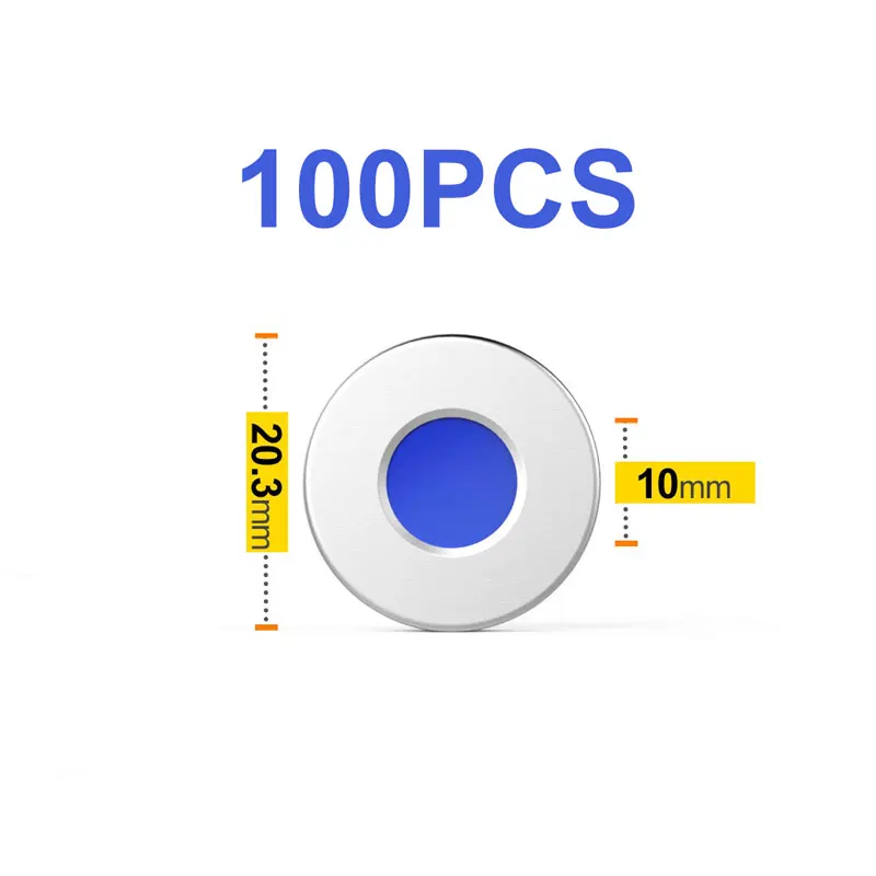 100PCS Aluminum Caps 20mm  Vial Stoppers and Aluminum Plastic Combination Caps Vial Closure Systems Vial Sealing