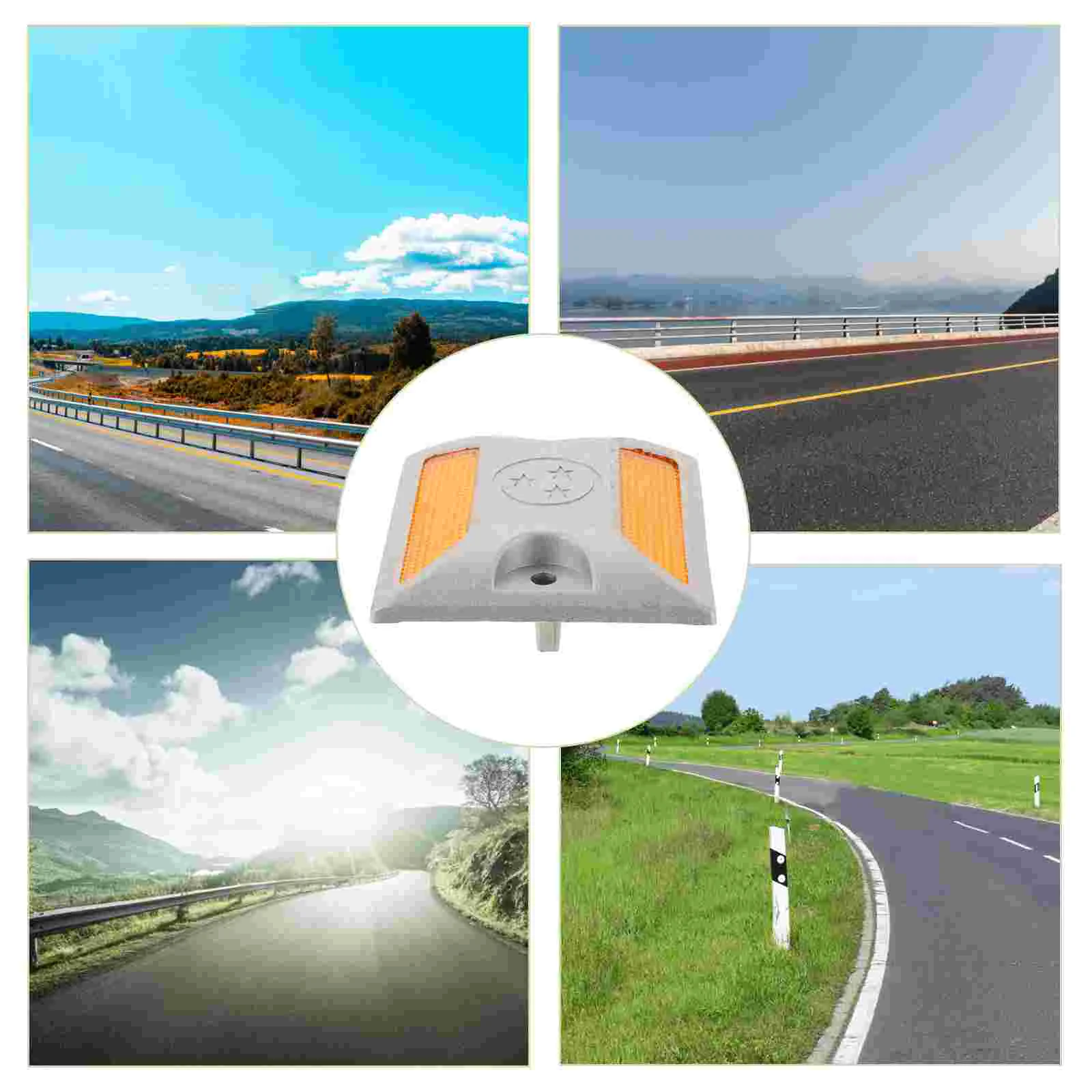 Marcador de entrada de seguridad para vigas de carretera, Reflector reflectante grueso para pavimento, marcadores de emergencia de plástico