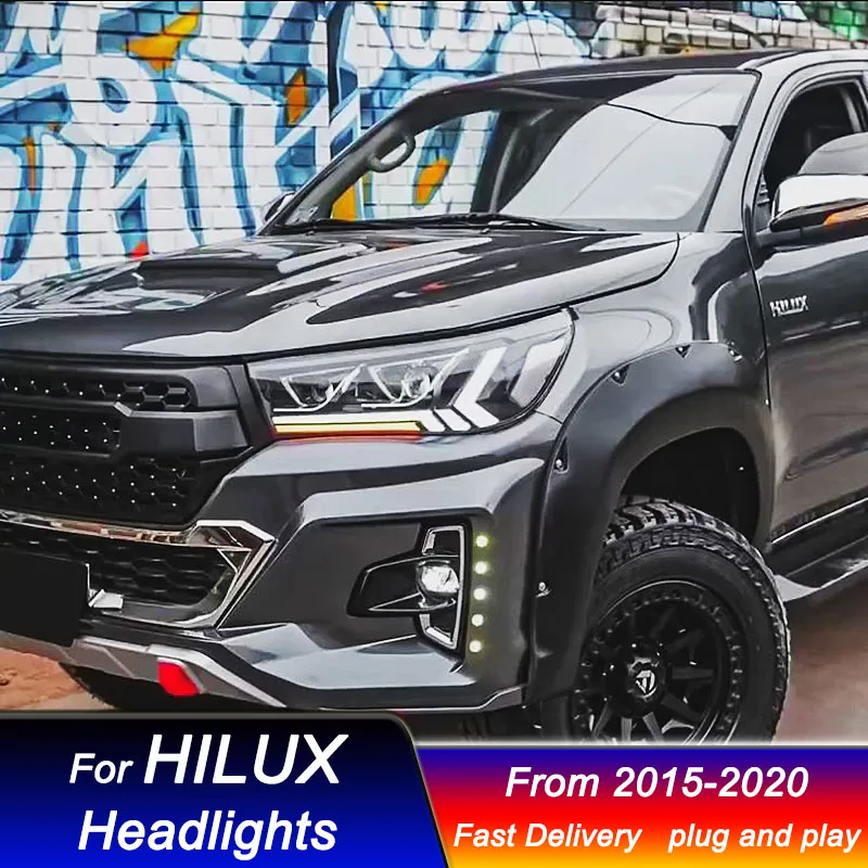 Fari per auto per Toyota HILUX REVO 2015-2020 Lexus style LED Head Lamp Upgrade DRL Dynamic Signal Lamp gruppo luce anteriore