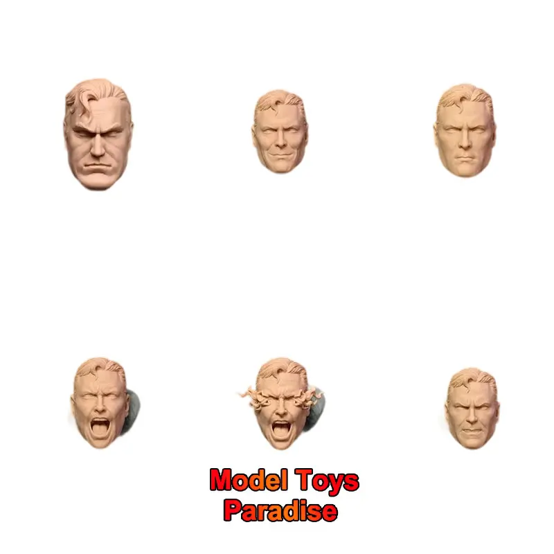 

Unpainted DIY 1/12 Scale Superman Soldier White Model Head Anime Hero Head Sculpt Fit 6Inch Action Figure Body