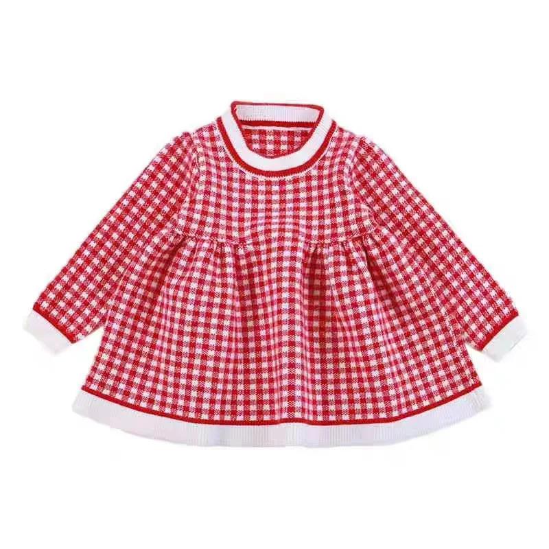 Girls' sweater dress autumn 2022 new fashion long-sleeved Princess small middle school girl baby knitted sweater wool dress