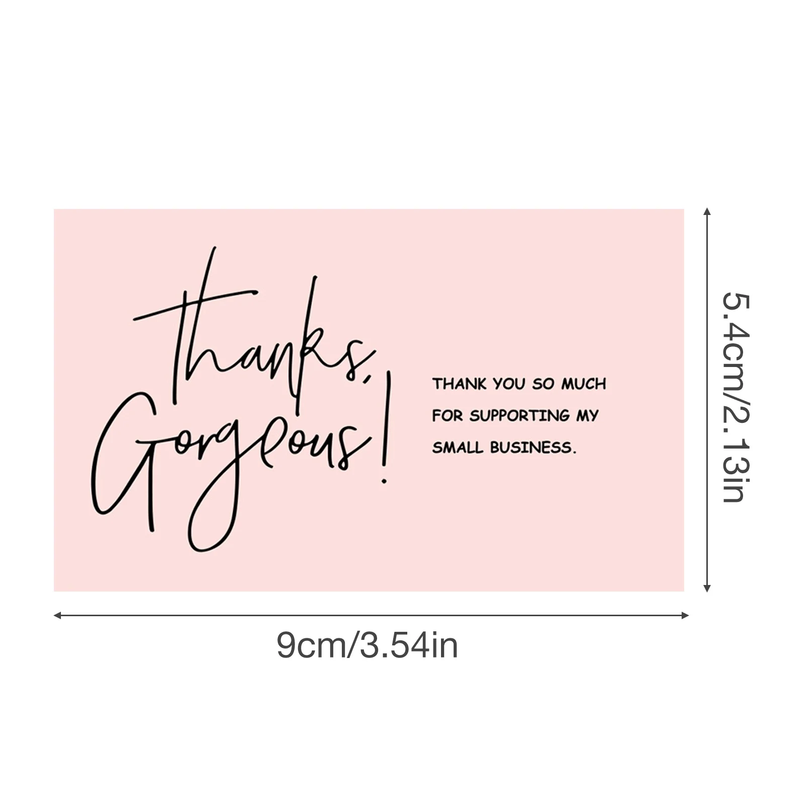 30 Buah/Pak Kartu Ucapan Terima Kasih Merah Muda untuk Mendukung Dekorasi Paket Bisnis Kartu Buatan Tangan dengan Cinta untuk Penjual Diterapkan