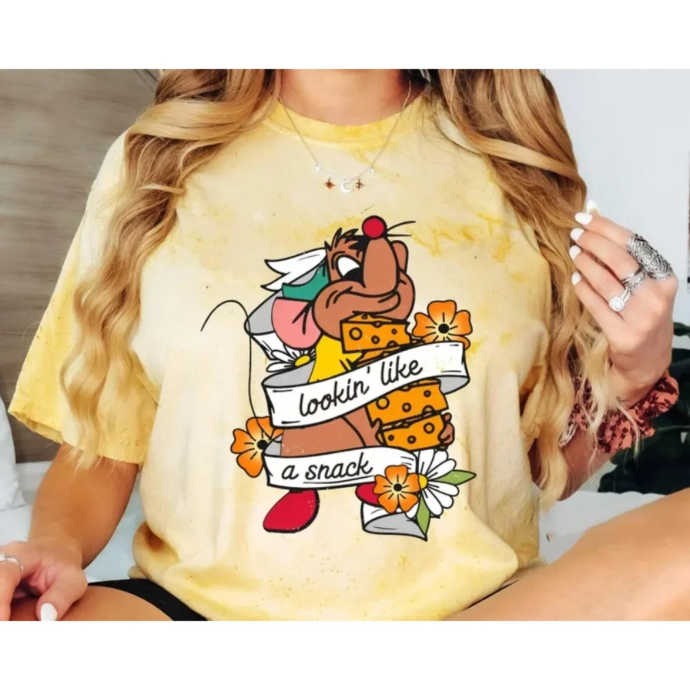 Camiseta casual de manga curta com estampa 3d feminina, camiseta engraçada de rato y2k streetwear clássico criativo pulôver y2k streetwear
