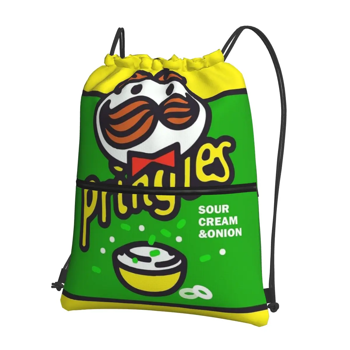 Potato Crisps Chips Pringles Print Backpacks Fashion Drawstring Bundle Pocket Sports Bag Book Bags for Man Woman Students