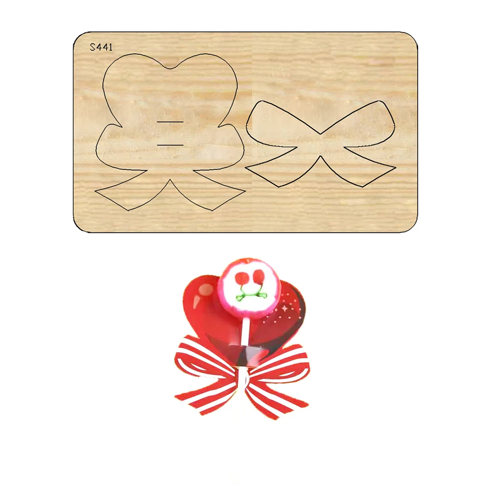 Valentine's Day new red love bow model lollipop decorative Dies Wood Suitable for Common Cutting Machines on the Market Die