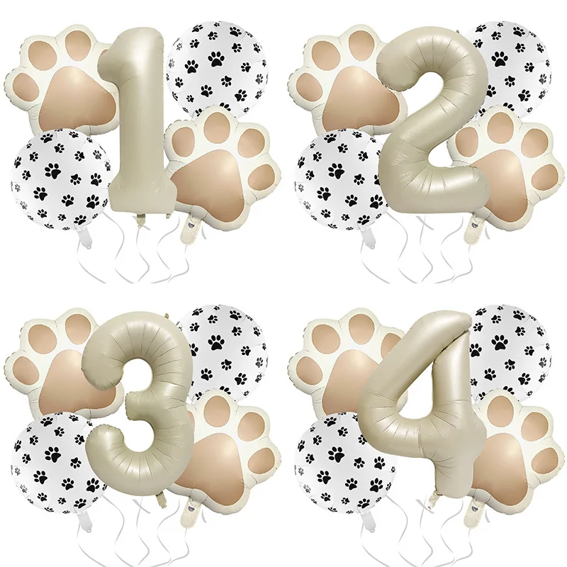 مجموعة بالونات مطبوعة بمخالب الحيوانات الأليفة مقاس 32 بوصة لحفلات أعياد الميلاد وحفلات الصور على شكل حيوانات وحفلات أعياد الميلاد والجرو