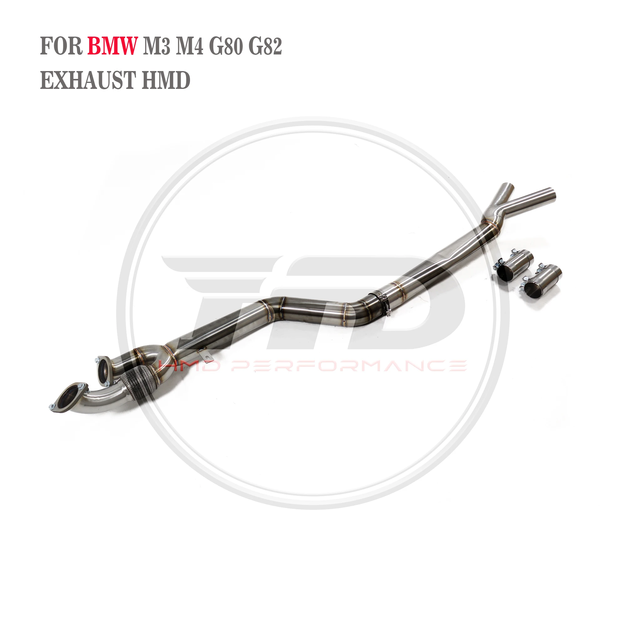 HMD Exhaust System High Flow Performance Middle Pipe for BMW M3 M4 G80 G82 2020+ 3.5 Inch Single Pipe