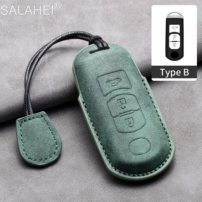 

Sheepskin 2/3 Buttons Car Remote Key Case Fit For Mazda 2 3 6 Atenza Axela Demio CX-5 CX5 CX-3 CX7 CX-9 2015 2016 2017 2018 2019