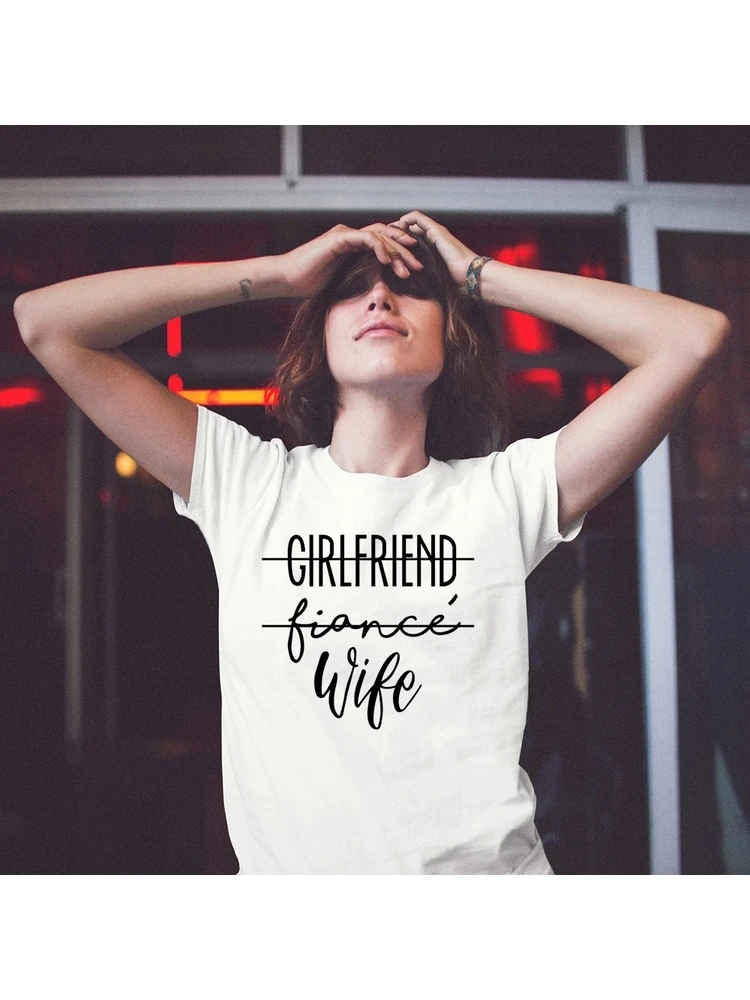 Girlfriend Fiance Wife T-Shirt Future Mrs Tumblr Tee Engagement Gift Fiance Shirt Bachelorette Party Tops Trendy Casual Tshirts