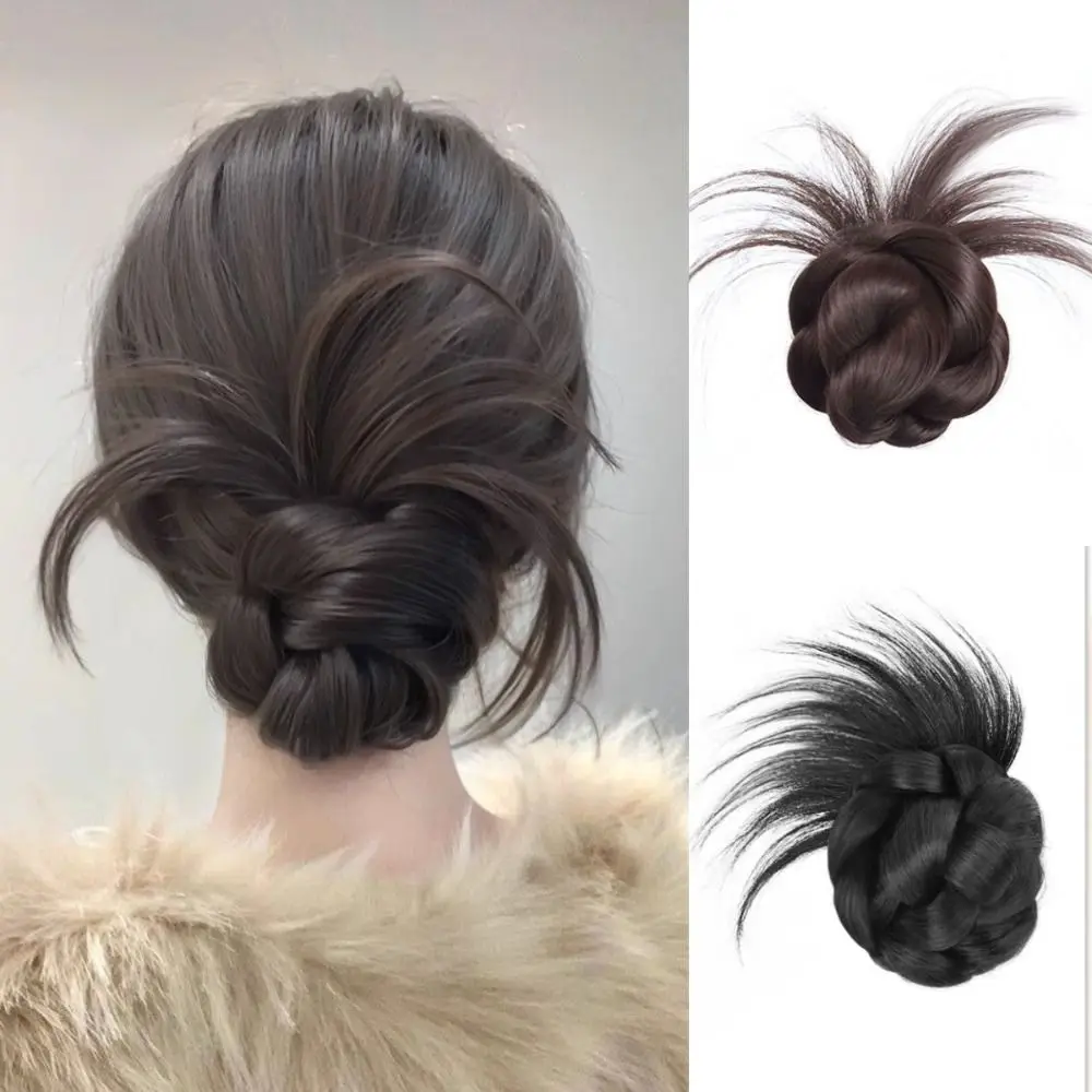 

New Synthetic Hair Bun Claw Clip Natural Black Brown Bun Head Wig Fluffy Wig Hair Clip Hair Accessories