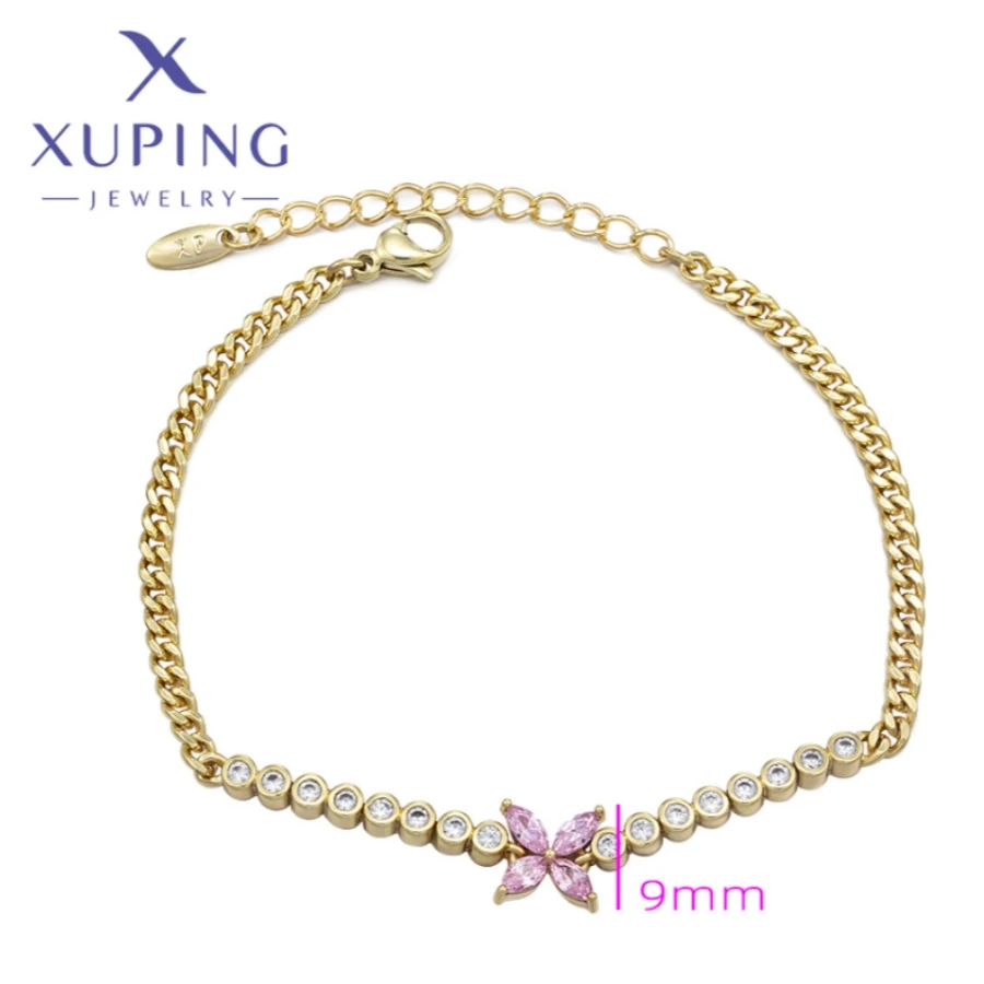 Xuping Jewelry New Trendy Exquisite Elegant Round Shape Women\'s Bracelet Light Gold Color Birthday Christmas Gifts X000724990