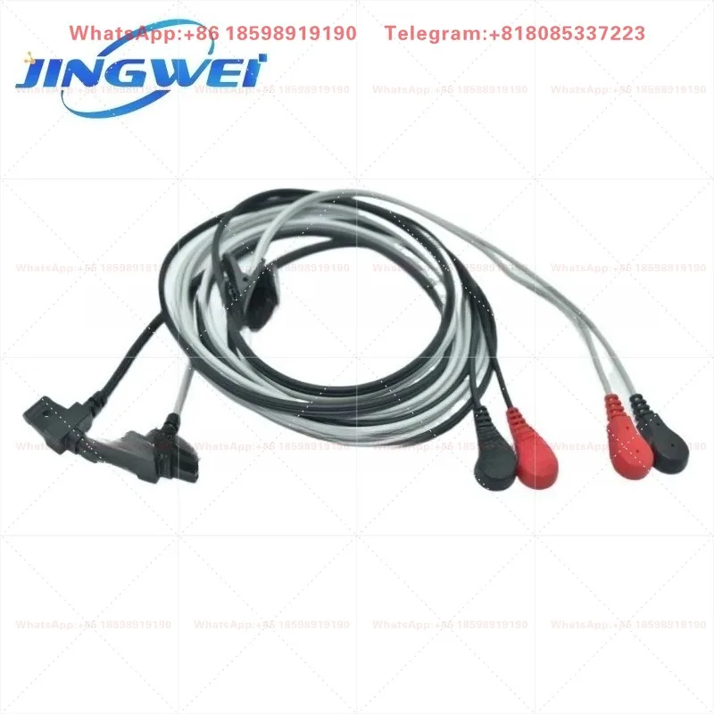 Compatible with American Vitalstim 5900 Dysphagia Device Electrode Connection Cable DJO Electrode Cable 2.2 Snap Type