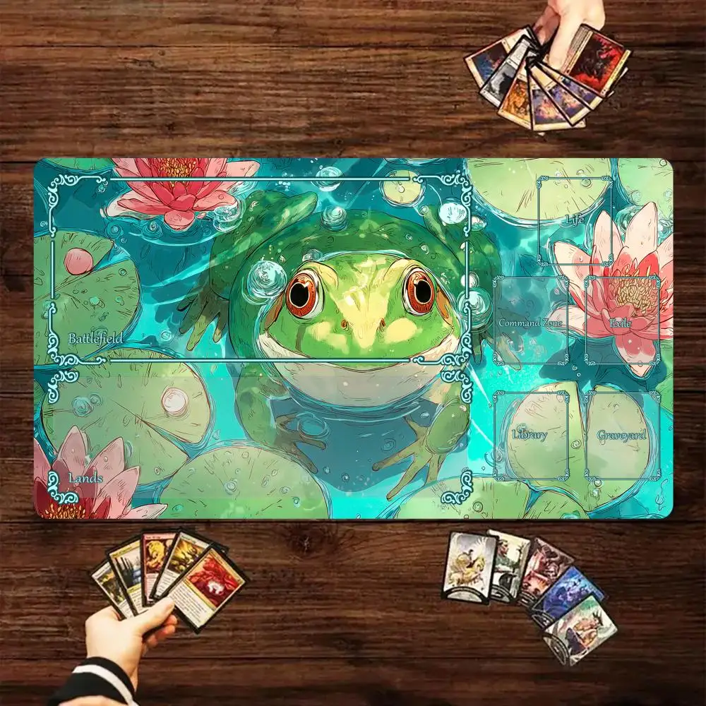 

Summer lotus pond frog Magic Card Battle Mat MTG Playmat Anti-slip Base 35X60CM gathering gaming mats Board Game Mat for TCG