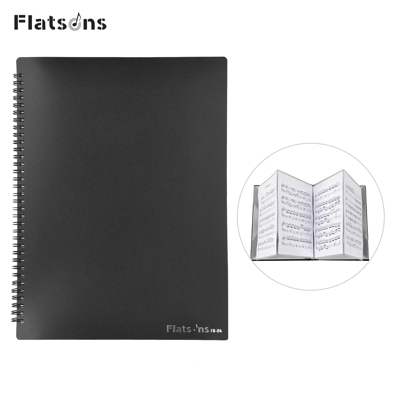 Flatsons FB-04 Uchwyt na nuty w formacie A4 Organizer na dokumenty Folder z 40 kieszeniami dla gitarzystów, skrzypkarzy i pianistów