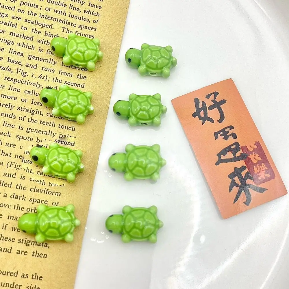 10 pçs artesanal artesanato bonito tartaruga grânulo cor fresca cerâmica espaçador contas soltas pulseira fazendo kit moda
