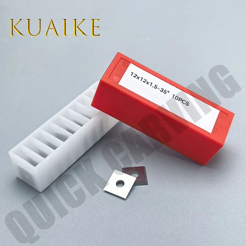 10 قطعة كربيد التنغستن مربع إدراج شفرات طحن 35 درجة مخرطة إزميل دوامة استبدال شفرة التخطيط 12X12X1.5mm 35 درجة #5