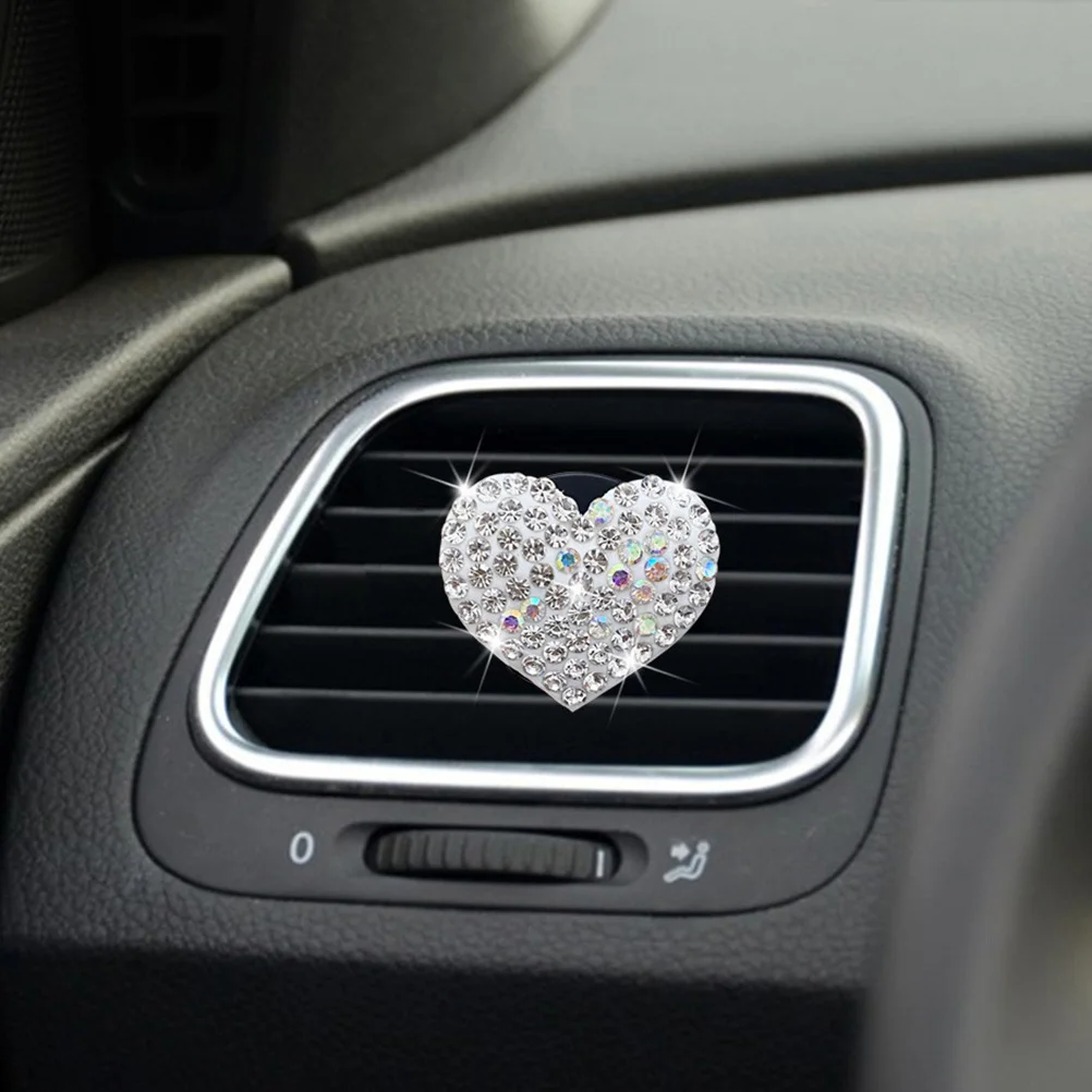 

2Pcs Car Vent Clip Heart Shaped Air Freshener Aroma Ornament for Women Luxury Car Interior Decoration Cute Diffuser Outlet Clip
