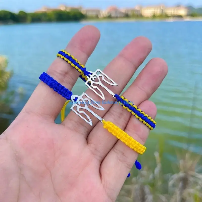 573B Hand Woven String Ukraine Bracelet Necklace Lucky Jewelry Braided Rope Bracelets