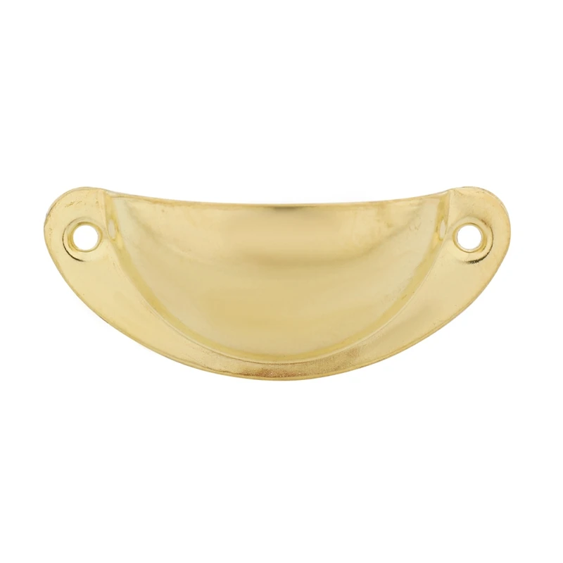 Cup Drawer Pull Kitchen Cabinet Handle Gold Tone, 66Mm Hole Centers, 10 Pack