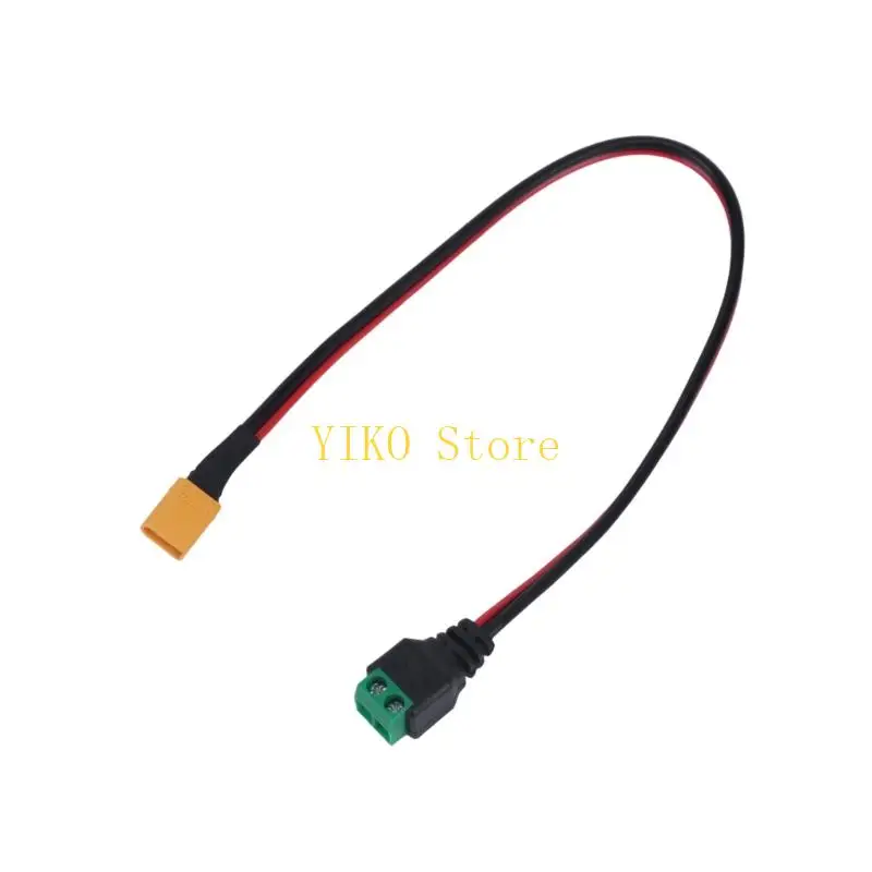 K32C FPV Flight Power Cable, XT30 to 2Pin Solderless 30Cm Cable for Model Aircraft Battery Wiring with Block End Use