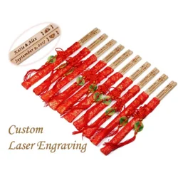 10-60Pairs Bamboo Chopsticks Custom Wedding Chopsticks Personalized Chopsticks Chinese Party Favors Monogrammed Wedding Gifts