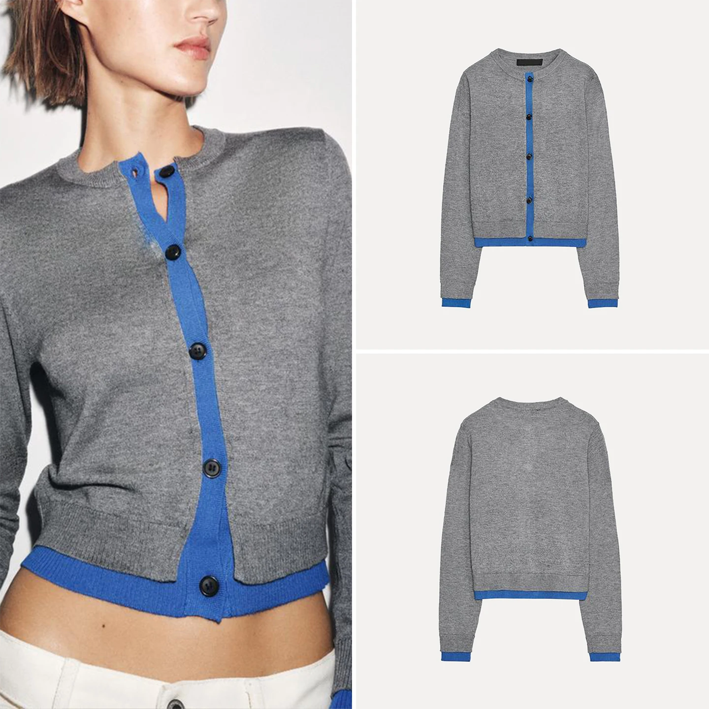 Z سترة نسائية محبوكة طويلة Sve سترة مستديرة Ne الربط سترة حلوة Sle ربيع 2025 أصل صيني ملابس خارجية Faion