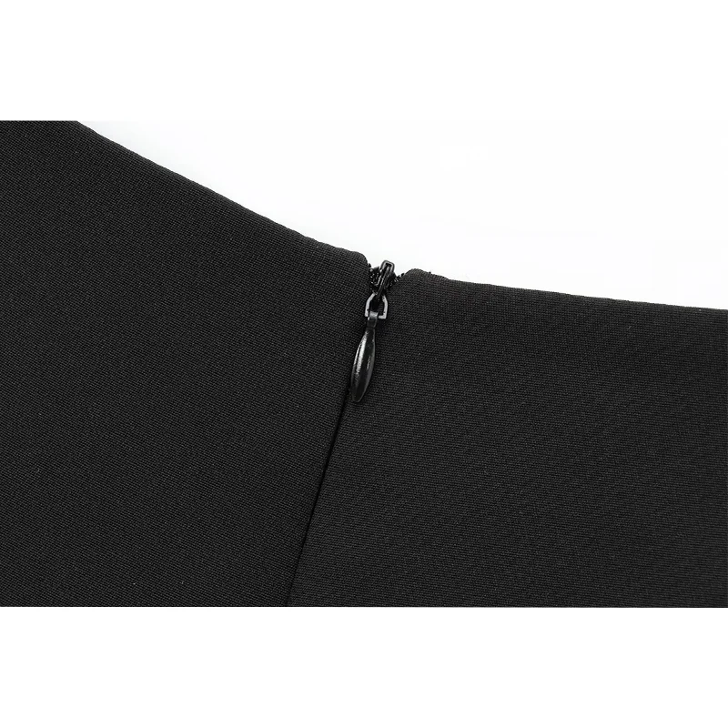 Gonna senza maniche sexy elasticizzata con piume nere con spalle scoperte Reggiseno stretto Abito da donna alla moda Abito da sera da donna