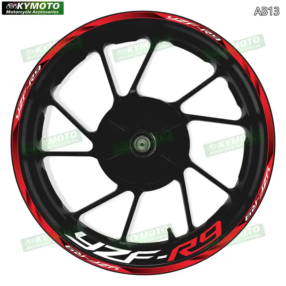 For YZF R9 YZF-R9 Reflective 17-inch wheel rim decals stickers for front and rear wheels motorcycle fairing accessory styling
