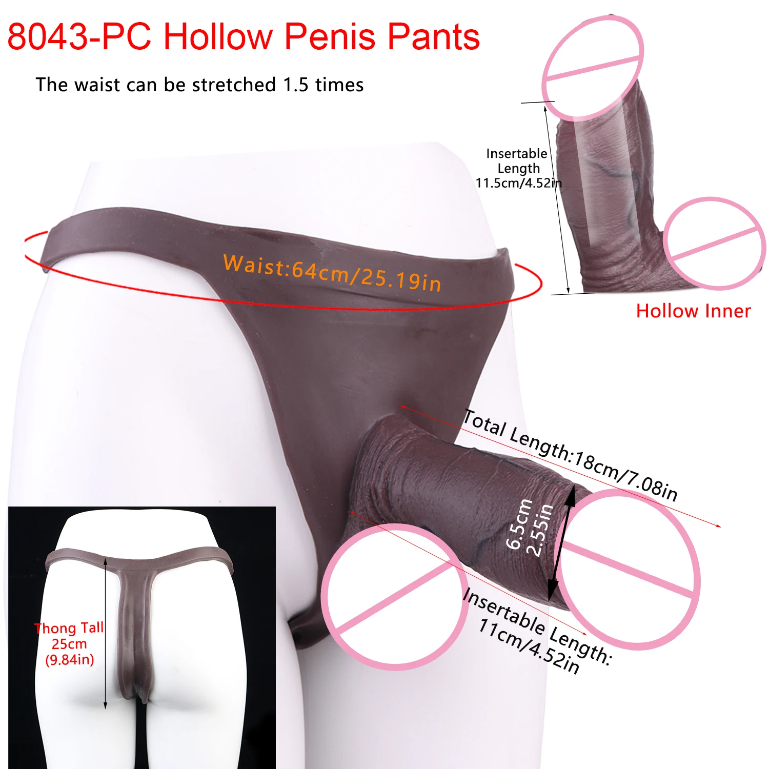 SXXY Foreskin Realistic Silicone Hollow Dildo Thongs Male Strap-On Penis Extender Dick Enlargement Sex Tools For Couples Sex Ple