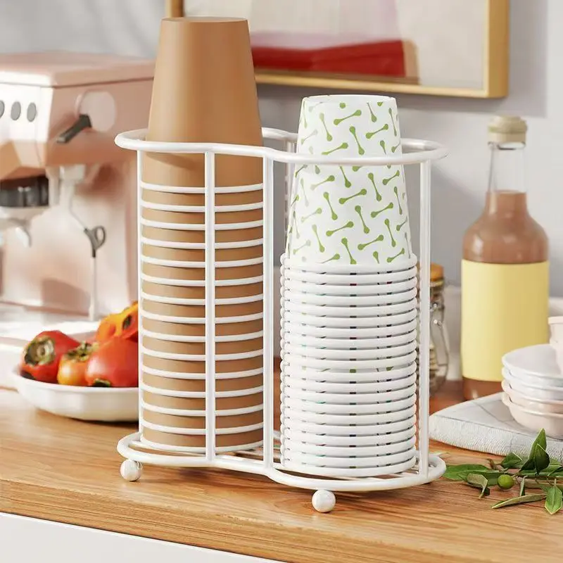 Cup Storage Holder Disposable Cup Moisture-proof Storage Holder Water Tea Cups Dispenser Rack Kitchen Home Organizer Supplies