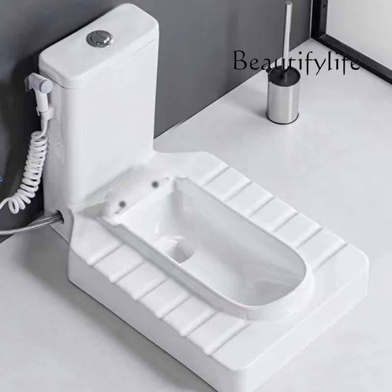 

No punching desktop squatting pit, no building table, no digging pit, squatting sewage does not block the toilet, new model