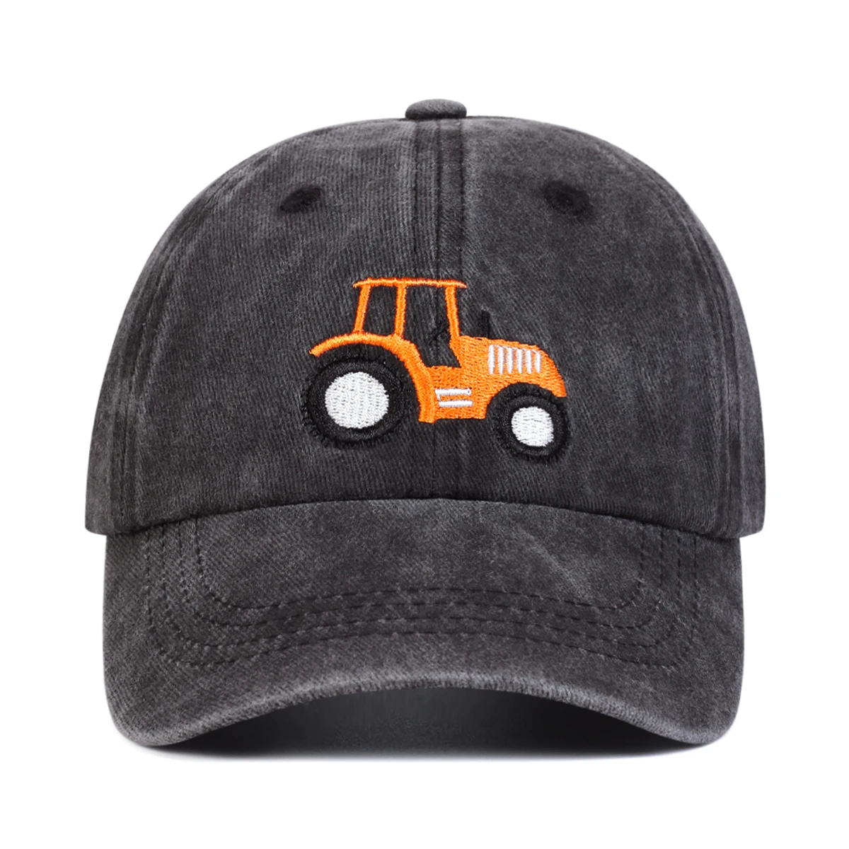 Children Bulldozer Embroidery Wash Baseball Caps Spring Autumn Outdoor Adjustable Casual Hats Boy Girl Travel Sunscreen Hat